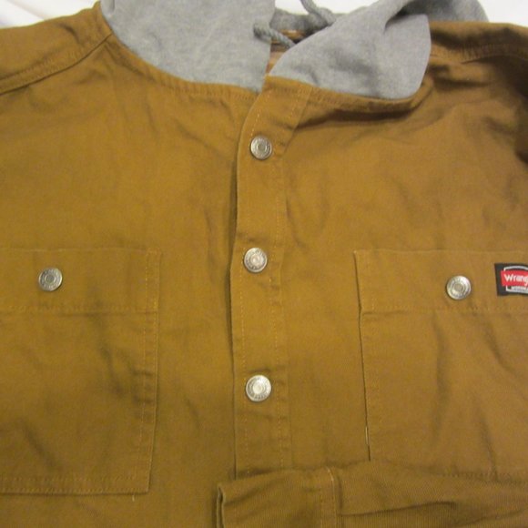 WRANGLER WORKWEAR CANVAS JACKET/SHIRT W/HOOD 2 POCKETS - Picture 5 of 9